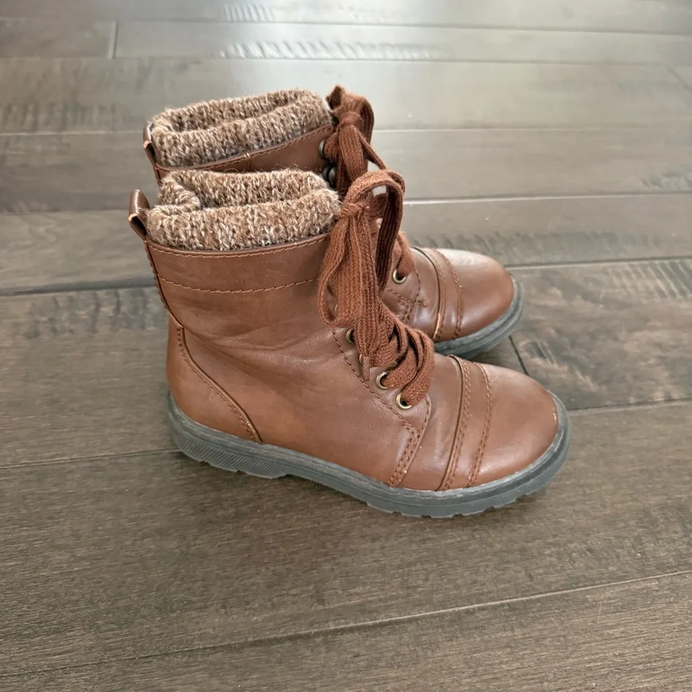 Cupcake Couture Boots Lace up Brown Hiking Winter 12 Girls Kids